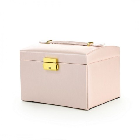 SZKATUŁKA NA BIŻUTERIĘ, KUFEREK W KOLORZE PUDROWEGO RÓŻU PD49PR