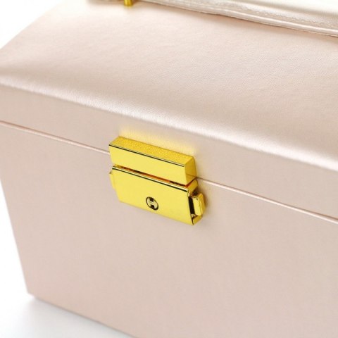 SZKATUŁKA NA BIŻUTERIĘ, KUFEREK W KOLORZE PUDROWEGO RÓŻU PD49PR