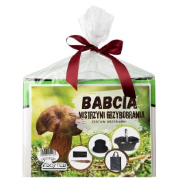 ZESTAW GRZYBIARKI DLA BABĆI- KOSZ DO GRZYBÓW, NÓŻ DO GRZYBÓW, ĆZAPKA, TORBA