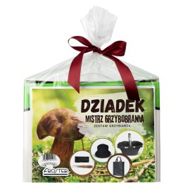 ZESTAW GRZYBIARZA DLA DZIADKA - KOSZ DO GRZYBÓW NÓŻ DO GRZYBÓW ĆZAPKA TORBA