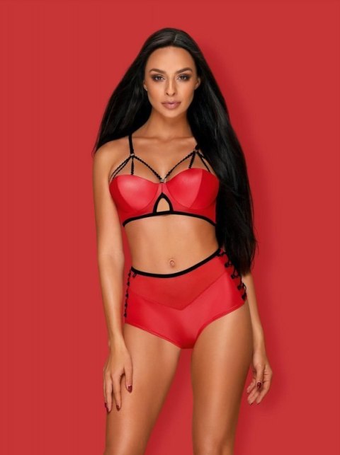 Bielizna- Leatheria komplet 2-częściowy czerwony S/M Bielizna- Leatheria komplet 2-częściowy czerwony S/M