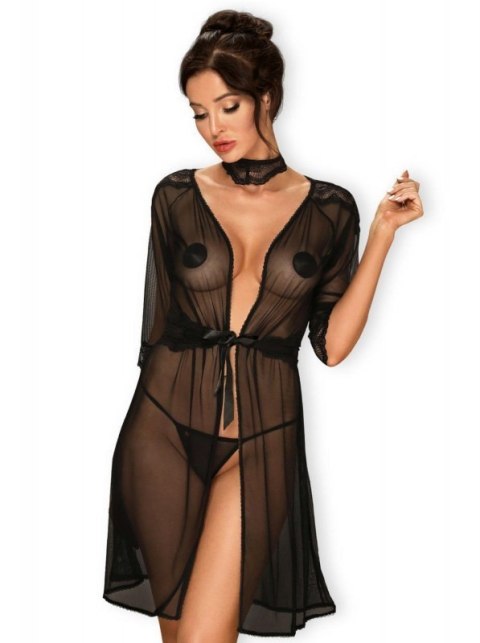 Bielizna-Lucita peniuar czarny S/M Bielizna-Lucita peniuar czarny S/M