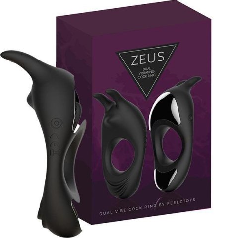 FeelzToys - Zeus Dual Vibe Cock Ring Black FeelzToys - Zeus Dual Vibe Cock Ring Black