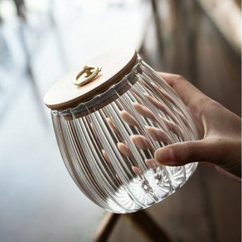 CUKIERNICA,POJEMNIK Z FALOWANYMI ŚCIANKAMI RYFLOWANA 700 ML 1SZT SZK71