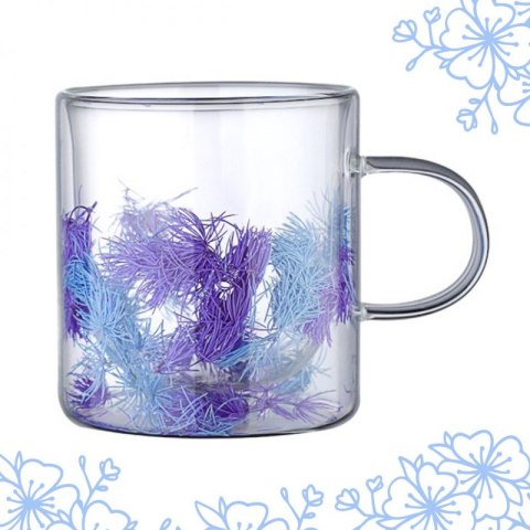 SZKLANKA TERMICZNA Z ELEMENTAMI ROŚLINNYMI W ŚRODKU, FIOLET 250 ML 1SZT SZK134
