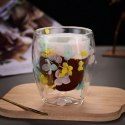 SZKLANKA TERMICZNA Z HORTENSJĄ ŻÓŁTĄ, NIEBIESKĄ I RÓŻOWĄ 350 ML 1SZT SZK88