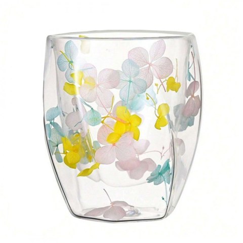 SZKLANKA TERMICZNA Z HORTENSJĄ ŻÓŁTĄ, NIEBIESKĄ I RÓŻOWĄ 350 ML 1SZT SZK88