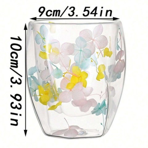 SZKLANKA TERMICZNA Z HORTENSJĄ ŻÓŁTĄ, NIEBIESKĄ I RÓŻOWĄ 350 ML 1SZT SZK88