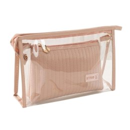 ZESTAW KOSMETYCZEK 2W1 PUDROWY RÓŻ TRANSPARENTNA KS102WZ2