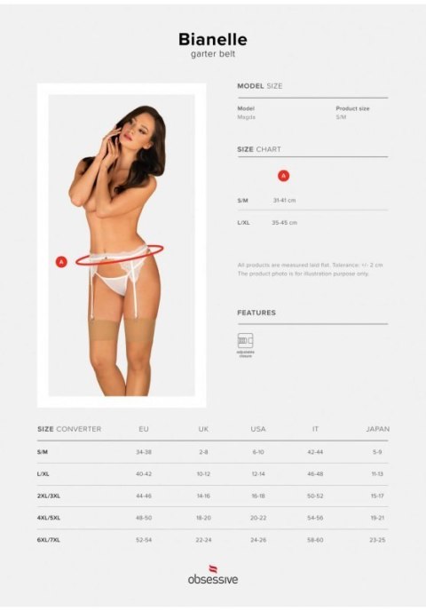 Bielizna-Bianelle pas do pończoch biały L/XL Bielizna-Bianelle pas do pończoch biały L/XL