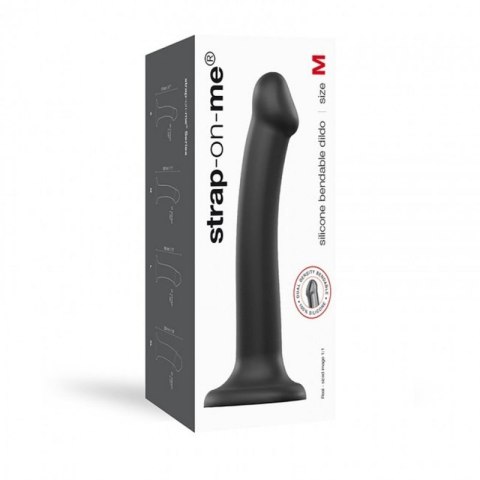 SEMI-REALISTIC DUAL DENSITY BENDABLE DILDO BLACK - M SEMI-REALISTIC DUAL DENSITY BENDABLE DILDO BLACK - M