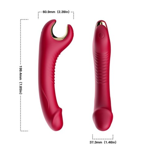 Stymulator silicone 9 vibration function Red Stymulator silicone 9 vibration function Red