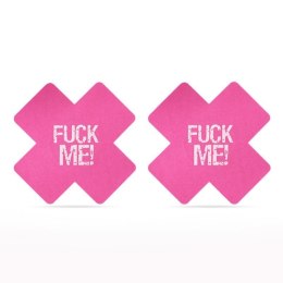 FUCK ME Cross Pattern Nipple Pasties (2 Pack)