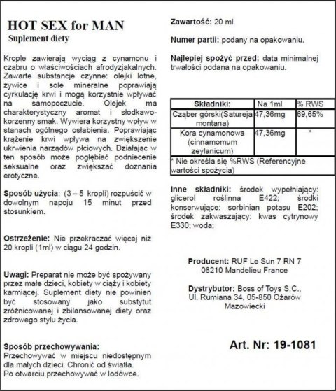 Supl.diety-HOT SEX FOR MAN 20ML Supl.diety-HOT SEX FOR MAN 20ML