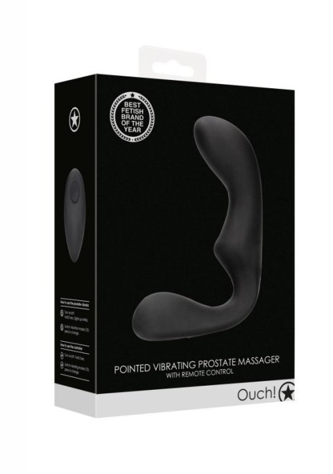 Pointed Vibrating Prostate Massager with Remote Control - Black Pointed Vibrating Prostate Massager with Remote Control - Black