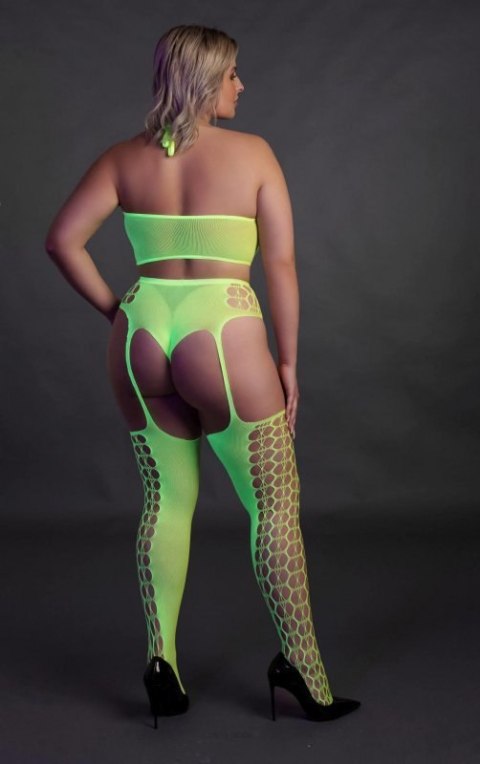 Two Piece with Crop Top and Stockings XL/XXXXL Two Piece with Crop Top and Stockings XL/XXXXL