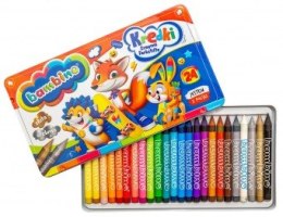 KREDKI W METALOWYM PUDEŁKU 24 KOLORY + TEMPERÓWKA BAMBINO