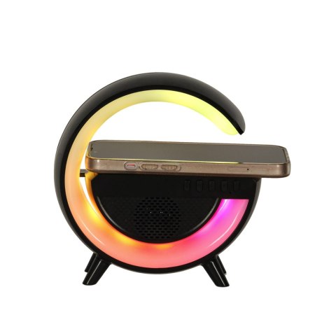 LAMPKA RGB ŁADOWARKA INDUKCYJNA RADIO CZARNA LAMPKA RGB ŁADOWARKA INDUKCYJNA RADIO CZARNA