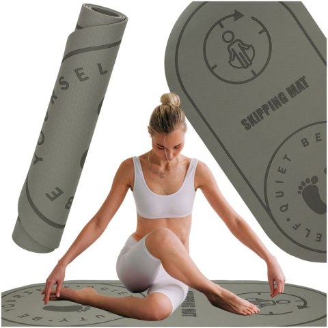 MATA FITNESS DO ĆWICZEŃ JOGI SKAKANIA NA SKAKANCE WYGŁUSZAJĄCA ANTYPOŚLIZGOWA 125X61,5X0,6 CM SZARA MATA FITNESS DO ĆWICZEŃ JOGI SKAKANIA NA SKAKANCE WYGŁUSZAJĄCA ANTYPOŚLIZGOWA 125X61,5X0,6 CM SZARA