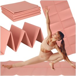MATA FITNESS DO ĆWICZEŃ JOGI SKŁADANA 179X61X0,4 CM RÓŻOWA