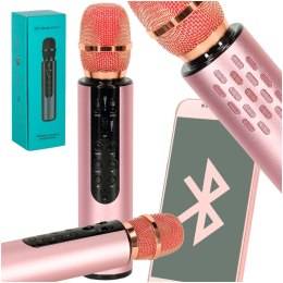 MIKROFON BEZPRZEWODOWY DO KARAOKE BLUETOOTH RÓŻOWY