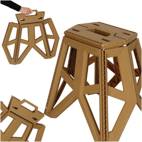 TABORET SKŁADANY KRZESEŁKO TURYSTYCZNE KEMPINGOWE PRZENOŚNE 40 CM BEŻOWY TABORET SKŁADANY KRZESEŁKO TURYSTYCZNE KEMPINGOWE PRZENOŚNE 40 CM BEŻOWY