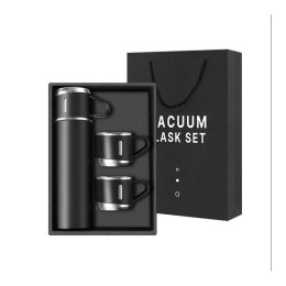 ZESTAW TERMOS Z 3 KUBKAMI ZAPAKOWANY NA PREZENT, 500ML CZARNY BD24CZ