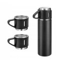 ZESTAW TERMOS Z 3 KUBKAMI ZAPAKOWANY NA PREZENT, 500ML CZARNY BD24CZ