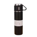ZESTAW TERMOS Z 3 KUBKAMI ZAPAKOWANY NA PREZENT, 500ML CZARNY BD24CZ