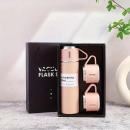 ZESTAW TERMOS Z 3 KUBKAMI ZAPAKOWANY NA PREZENT, 500ML RÓŻOWY BD24R
