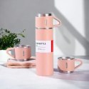 ZESTAW TERMOS Z 3 KUBKAMI ZAPAKOWANY NA PREZENT, 500ML RÓŻOWY BD24R