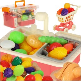 ZLEW ZLEWOZMYWAK DLA DZIECI KUCHENKA WARZYWA DO KROJENIA 54 EL
