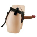 PRETTY LOVE - HARNESS BRIEFS Starks Universal Strap-On Harness 6,9&#039;&#039; Vibration Dildo Light Brown