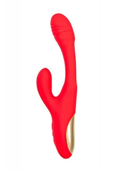 JOS Vibrator with clitoral stimulator Patti with moving tongue, silicone, red, 24 cm JOS Vibrator with clitoral stimulator Patti with moving tongue, silicone, red, 24 cm