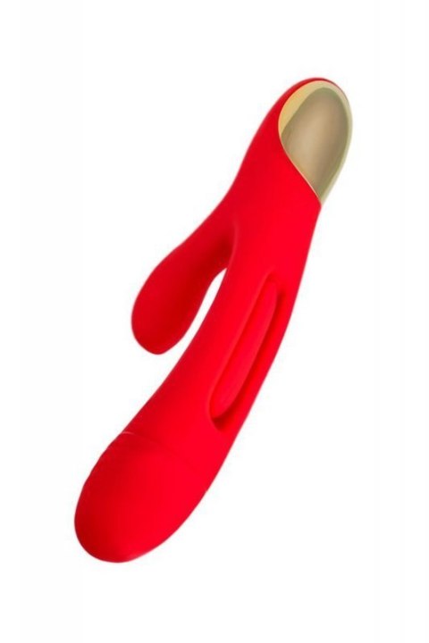 JOS Vibrator with clitoral stimulator Patti with moving tongue, silicone, red, 24 cm JOS Vibrator with clitoral stimulator Patti with moving tongue, silicone, red, 24 cm
