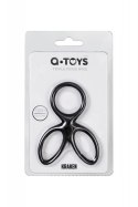 A-TOYS Triple penis ring KRAKEN, silicone, black, 10 cm