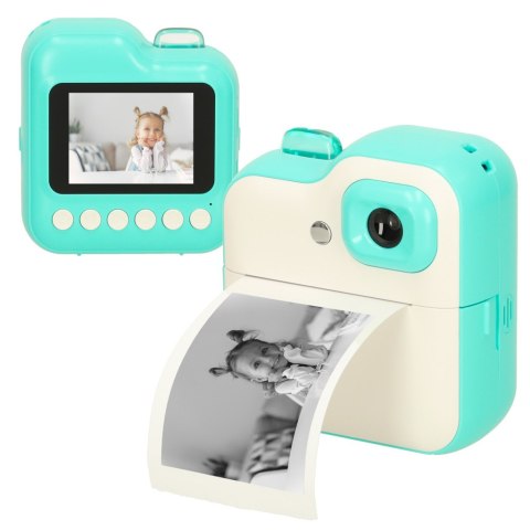 APARAT FOTOGRAFICZNY NATYCHMIASTOWY DRUKARKA TERMICZNA + WKŁADY KARTA 32GB ZIELONY APARAT FOTOGRAFICZNY NATYCHMIASTOWY DRUKARKA TERMICZNA + WKŁADY KARTA 32GB ZIELONY