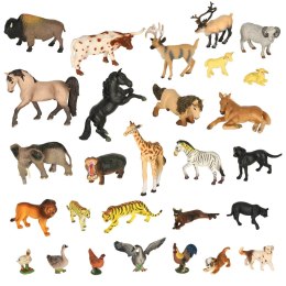 FIGURKI ZWIERZĄT ZWIERZĘTA ZOO SAFARI FARMA AKCESORIA SKRZYNKA 28EL.