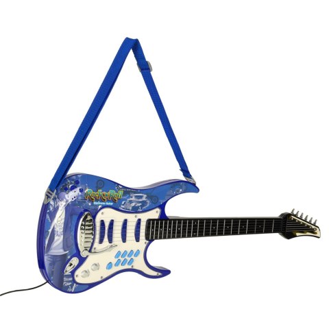 GITARA ELEKTRYCZNA ROCKOWA Z WZMACNIACZEM MIKROFONEM DLA DZIECI NIEBIESKA GITARA ELEKTRYCZNA ROCKOWA Z WZMACNIACZEM MIKROFONEM DLA DZIECI NIEBIESKA