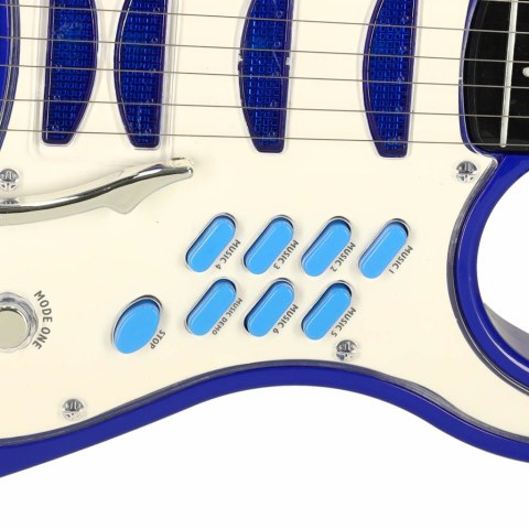 GITARA ELEKTRYCZNA ROCKOWA Z WZMACNIACZEM MIKROFONEM DLA DZIECI NIEBIESKA GITARA ELEKTRYCZNA ROCKOWA Z WZMACNIACZEM MIKROFONEM DLA DZIECI NIEBIESKA