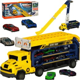 TOR WYŚCIGOWY SAMOCHODOWY LAWETA TRANSPORTER 6 EL. ŻÓŁTY