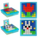UKŁADANKA KREATYWNA LOGICZNA KLOCKI PUZZLE MOZAIKA 175 ELEMENTÓW