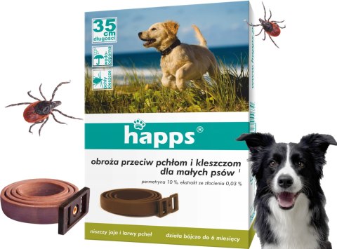 HAPPS - obroża przeciw pchłom i kleszczom dla małych psów HAPPS - obroża przeciw pchłom i kleszczom dla małych psów