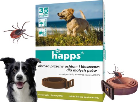HAPPS - obroża przeciw pchłom i kleszczom dla małych psów HAPPS - obroża przeciw pchłom i kleszczom dla małych psów