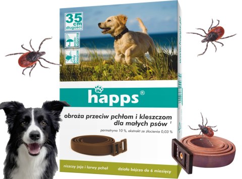 HAPPS - obroża przeciw pchłom i kleszczom dla małych psów HAPPS - obroża przeciw pchłom i kleszczom dla małych psów