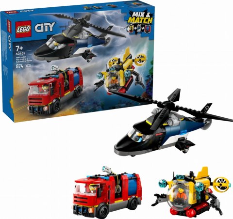 60462 - LEGO City - Zestaw z helikopterem, wozem strażackim i łodzią podwodną 60462 - LEGO City - Zestaw z helikopterem, wozem strażackim i łodzią podwodną