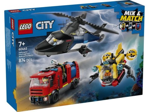 60462 - LEGO City - Zestaw z helikopterem, wozem strażackim i łodzią podwodną 60462 - LEGO City - Zestaw z helikopterem, wozem strażackim i łodzią podwodną