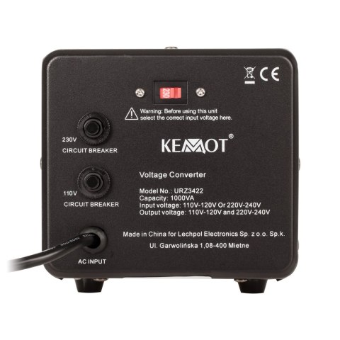 Konwerter napięcia KEMOT 800 W / 1000 VA Konwerter napięcia KEMOT 800 W / 1000 VA