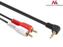 Przewód kątowy mini jack 3,5mm Maclean, 2RCA, 3m, czarny, MCTV-825