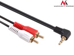 Przewód kątowy mini jack 3,5mm Maclean, 2RCA, 3m, czarny, MCTV-825